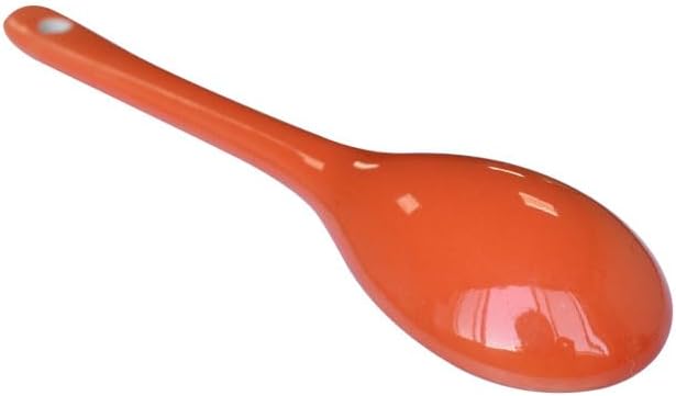 Orange 6 pcs Porcelain Egg Spoons Ceramic Spoons 4.7 inch Coffee Dessert Yogurt Tea Milky Tea