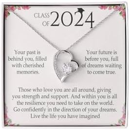 VIRAGIL 2023 Graduation Gifts for Her, Class of 2024 Love Knot Sterling Silver Pendant Necklace Senior College Graduation Jewelry Gifts for Girl Daughter by VIRAGIL