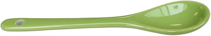 Green 6 pcs Porcelain Egg Spoons Ceramic Spoons 4.7 inch Coffee Dessert Yogurt Tea Milky Tea