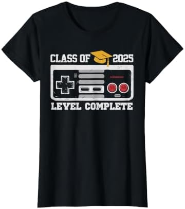 Class of 2025 Level Complete Video Gamer Senior Graduation T-Shirt by Unknown