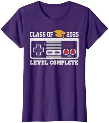Class of 2025 Level Complete Video Gamer Senior Graduation T-Shirt by Unknown