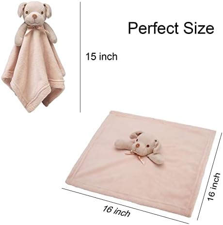 Pro Goleem Dog Security Blanket Brown Soft Puppy Lovey for Boys and Girls Unisex Lovie Baby Gifts for Toddler and Infant Snuggle Toy Stuffed Animal 16 Inch - Image 5