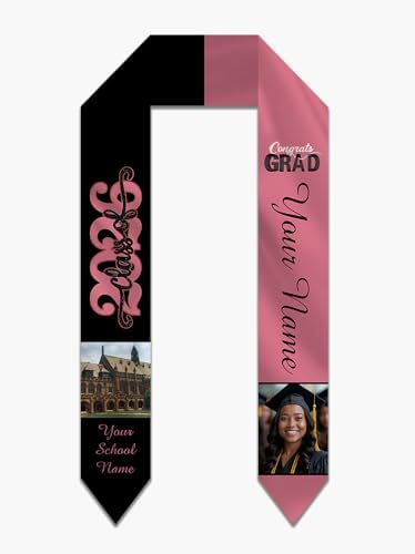 Personalized Graduation Stole Sash Custom Class of 2026 Congratulation Graduation Gifts with Photo by AUBAO