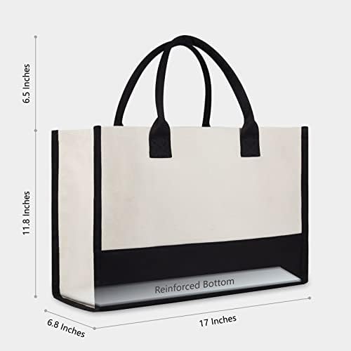 TOPDesign Personalized Initial Canvas Beach Bag, Monogrammed Gift Tote Bag for Women - Image 4