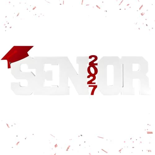 Senior 2027 Table Centerpiece Sign - Class of 2027 Graduation Table Decor - 15" Large Wooden Letter Sign for Party Decor, Photoshoot Props, High School & College Graduation Supplies (Red) by Unknown