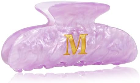 Teen Girl Gifts Trendy Stuff - Purple Initial Cute Hair Clips, Letter Hair Claw Clips, Glitter Claw Clips Durable Hair Clips, Birthday Gifts for Teens Daughter Sister Christmas Gifts by Fohufo