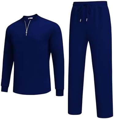 COOFANDY Men's 2 Piece Tracksuit Set Polo Athletic Sweatsuit Quarter Zip Jogging Long Sleeve Casual Sports Outfits - Image 4