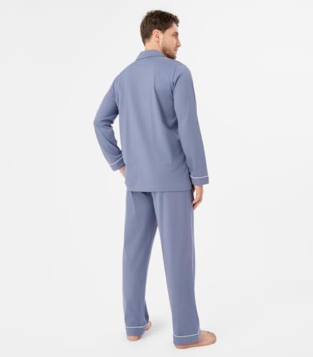 DAVID ARCHY Men's Pajama Set, Premium Combed Cotton Long Sleeve Sleepwear - Image 5