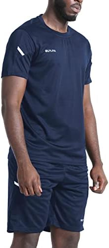 BUYJYA Men's Workout Clothes Athletic Shorts Shirt Set 3 Pack Basketball Football Training Running Gym Christmas gifts - Image 2