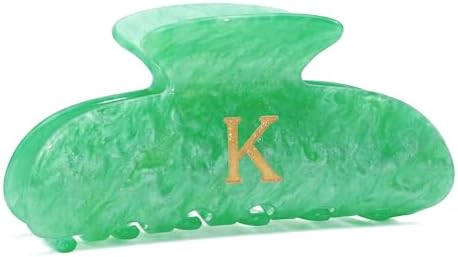 Initial Cute Hair Clips - Letter Elegant Hair Claw Clips, Fashion Glitter Claw Clips Durable Hair Clips, Wedding Gift, Bridesmaid Gifts, Birthday Gifts, Christmas Gift, Green Letter K by Fohufo