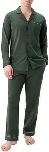 DAVID ARCHY Men's Pajama Set, Premium Combed Cotton Long Sleeve Sleepwear by DAVIDARCHY