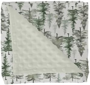 Vintage Green Pine Trees Baby Blankets for Girl Boy Soft Mink Dotted Backing Double Layer Gender Neutral Trees Swaddle Receiving Blanket Toddler Winter Christmas Pines Nursery Bed Blanket 30x40 by GrowhappyGrowhealthy
