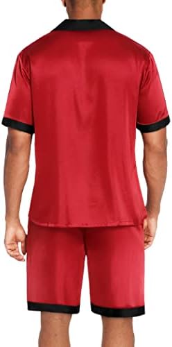 Ekouaer Men Silk Pajamas Set 2 Pieces Satin Pj Button Down Loungewear Sets - Image 6