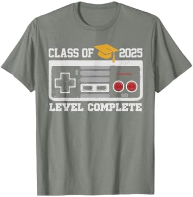 Class of 2025 Level Complete Video Gamer Senior Graduation T-Shirt by Unknown