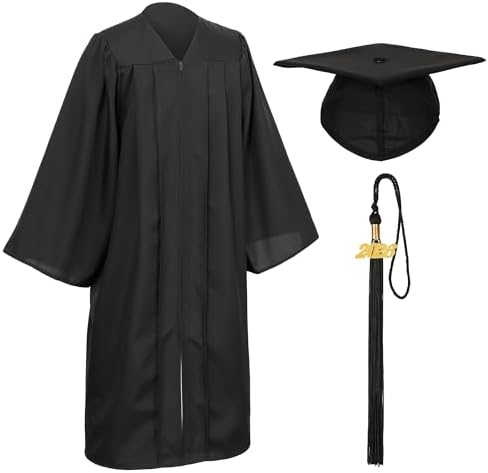 Unisex Matte Graduation Cap and Gown Tassel Package for High School and Bachelor by DDODOU