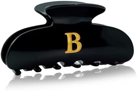 Acrylic Letter Hair Clips for Women -Black Monogram Hair Claw Alphabet Large Hair Clip, Fashion Glitter Claw Clips Elegant And Durable Hair Accessory, Letter B by Fohufo