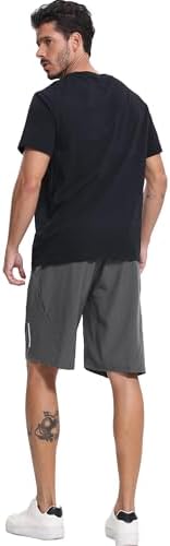 BUYJYA 5 Pack Men's Athletic Gym Shorts Set Workout Basketball Running Elastic Waist with Zipper Pocket Gift - Image 4