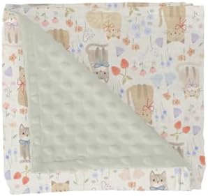 Boho Cats Bows Strawberries Flowers Baby Blankets for Girl Boy Cute Kittens Meadow Floral Soft Mink Dotted Backing Double Layer Swaddle Blanket for Toddler Nursery Cat Lovers Gift Bed Blanket 30x40 by GrowhappyGrowhealthy