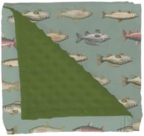 Lake Fishing Baby Blankets for Girl Boy Vintage Freshwater Fishes Soft Mink with Dotted Backing Double Layer Swaddle Blanket Lake Fishing Lover Gift Nursery Bed Blanket Infant Toddler Crib 30x40 by GrowhappyGrowhealthy
