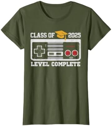 Class of 2025 Level Complete Video Gamer Senior Graduation T-Shirt by Unknown
