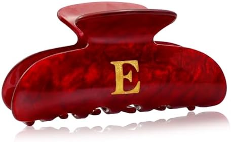 Initial Cute Hair Clips - Red Letter Elegant Hair Claw Clips, Fashion Glitter Claw Clips Durable Hair Clips, Wedding Gift, Bridesmaid Gifts, Birthday Gifts, Christmas Gift, Letter E by Fohufo