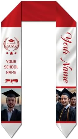 Dicodes Custom Graduation Stole Class of 2026 Personalized Graduation Sash Graduation Gift and Keepsake with Photo Text by Dicodes