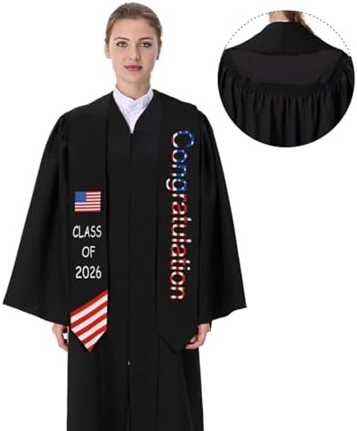 Class of 2026 Graduation Stole,Cute Elegant Honor Sash for Graduation 2026 Unisex Adult Graduates - Image 2