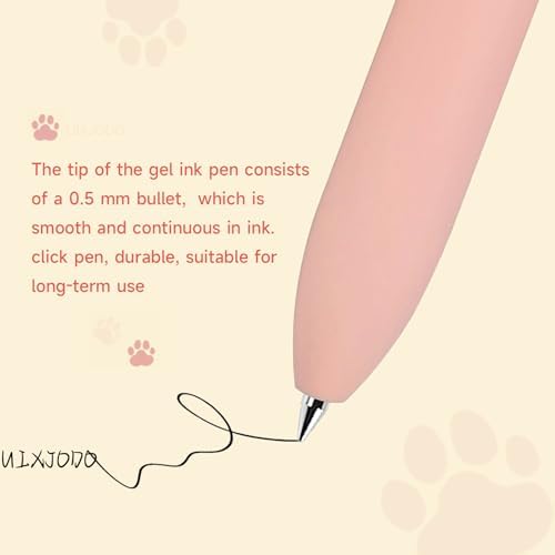 UIXJODO Cat Pens, 4 Pcs 0.5mm Cute Kawaii Black Ink Pens Fine Point Smooth Writing Pen, High-End Series Cat's Tail Retractable Pen for Journaling Note Taking (4 Pcs Cat) - Image 5