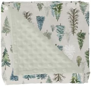Boho Pine Trees Baby Blankets for Girl Boy Green Pine Forest Soft Mink Dotted Backing Double Layer Swaddle Receiving Blanket Toddler Neutral Winter Festive Nursery Bed Blanket Crib 30x40 by GrowhappyGrowhealthy