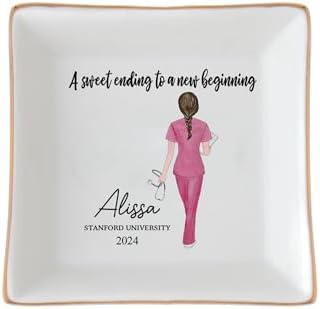 Sweetee Personalized Jewelry dish graduation gifts for her 2025, nurse graduation gifts for women,college graduation gifts for her by Unknown