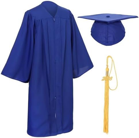 Unisex Matte Graduation Cap and Gown Tassel Package for High School and Bachelor by DDODOU