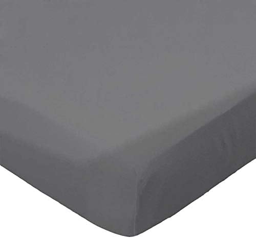 SheetWorld Fitted 100% Cotton Flannel Moses Basket Sheet 13 x 27, Flannel - Dark Grey, Made in USA by SHEETWORLD.COM