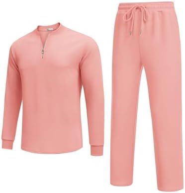 COOFANDY Men's 2 Piece Tracksuit Set Polo Athletic Sweatsuit Quarter Zip Jogging Long Sleeve Casual Sports Outfits - Image 4