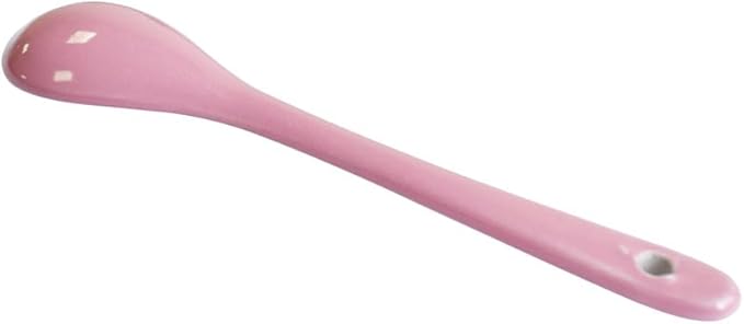 Pink 6 pcs Porcelain Egg Spoons Ceramic Spoons 4.7 inch Coffee Dessert Yogurt Tea Milky Tea