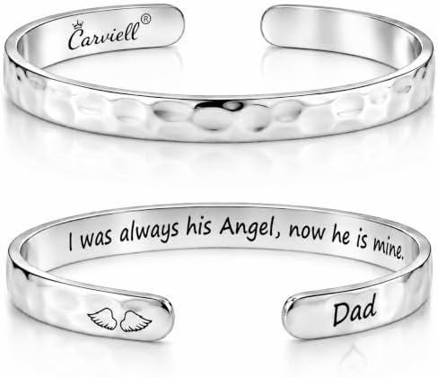 Carviell Bracelets for Women – 100+ Meaningful Engraved Messages – Solid 316L Surgical Stainless Steel Cuff Bracelet – Gift Ready by Carviell