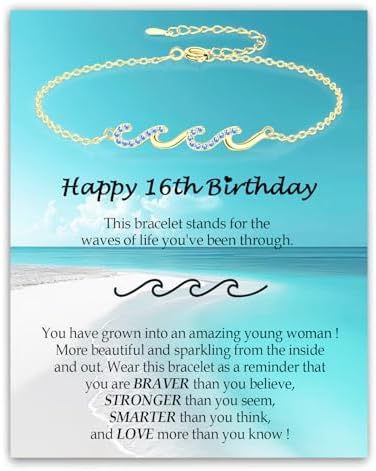 Wave Bracelet Gifts for Women, Silver Gold Waves of Life Bracelet Christmas Birthday Gift for Friend Daughter Mom Granddaughter Niece Bestie BFF Sister by Unknown