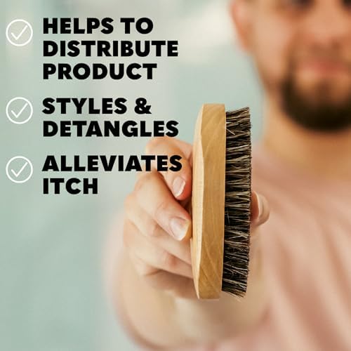 Beard Club Men's Boar Bristle Brush - Birchwood Grooming Tool for Styling, Taming and Healthy Beard Growth - Image 2