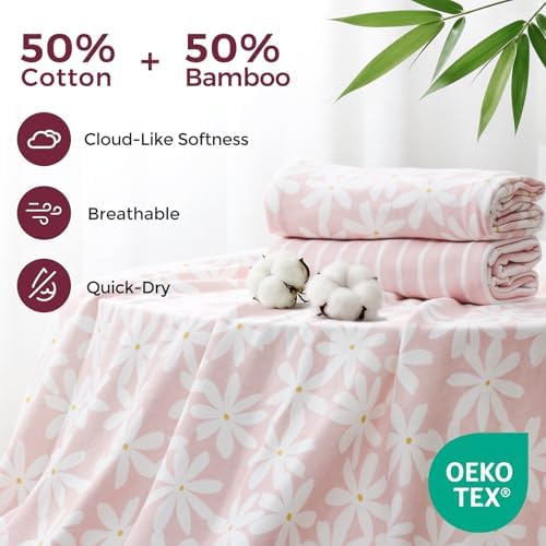 Momcozy Baby Towels, Soft Absorbent Bath Towel for Newborn&Toddler,Flower - Image 2