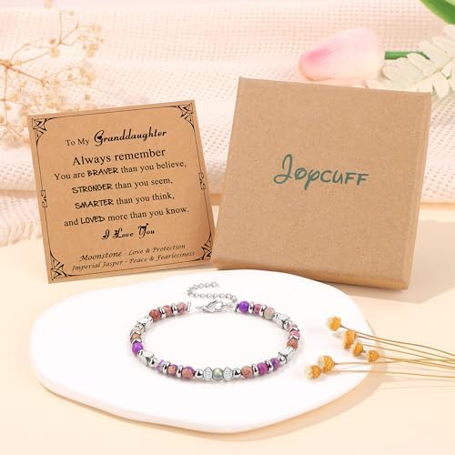 Gifts for Women Moonstone Bracelet, Amazonite Imperial Jasper Bracelets - Image 6