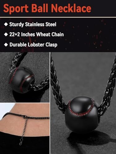 FaithHeart Sports Necklace for Men Women, Stainless Steel Gold Plated 3D Football/Soccer/Basketball/Volleyball Pendant Jewelry with Delicate Gift Packaging - Image 5