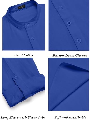 COOFANDY Men’s 2 Piece Cotton Linen Set Casual Beach Outfits Long Sleeve - Image 5