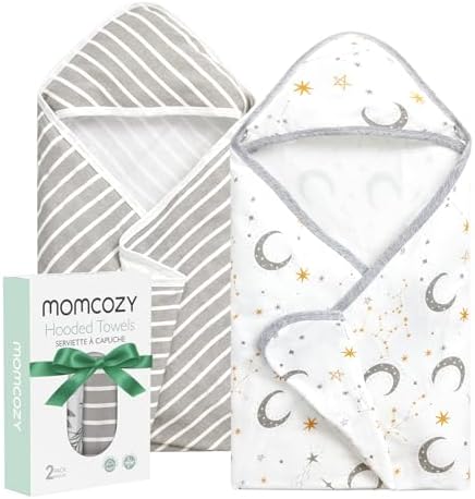 Momcozy Baby Towels, Soft Absorbent Bath Towel for Newborn&Toddler,Sky by Momcozy