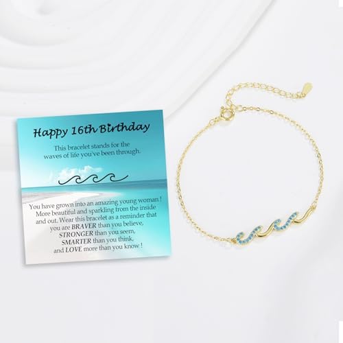 Wave Bracelet Gifts for Women, Silver Gold Waves of Life Bracelet Christmas Birthday Gift for Friend Daughter Mom Granddaughter Niece Bestie BFF Sister - Image 4