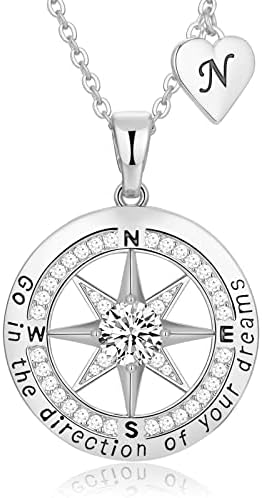 Peeshow Graduation for Her Gifts, 2026 College Graduation Women's Gift, Inspirational 925 Sterling Silver Based Compass Necklaces Gifts for Daughter Granddaughter Friend High School Masters Degree by PeeshowJewelry