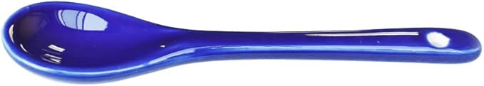 Blue 6 pcs Porcelain Egg Spoons Ceramic Spoons 4.7 inch Coffee Dessert Yogurt Tea Milky Tea