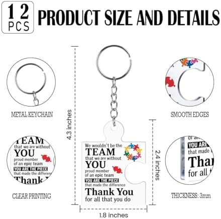 Team Appreciation Gifts Bulk for Coworkers Employee Staff Keychains - Image 2