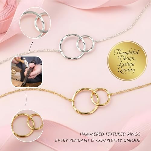 HOPE LOVE SHINE Graduation Jewelry for Her, 2 Interlocking Rings Necklace with Message Card, Gift Card and Jewelry Box - Image 4