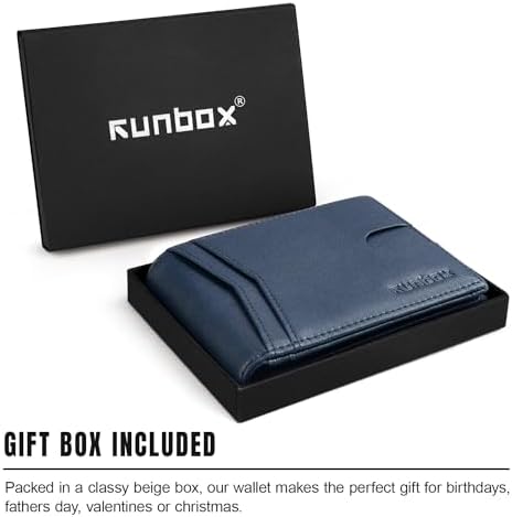RUNBOX Wallet for Men -Slim Rfid Leather Mens Bifold Novelty Wallets 2 ID Window With Gift Box Men's Accessories - Image 5