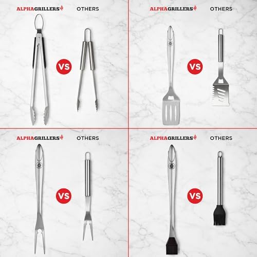 Alpha Grillers Grill Tools Set, BBQ & Grilling Accessories Outdoor Utensils - Image 3