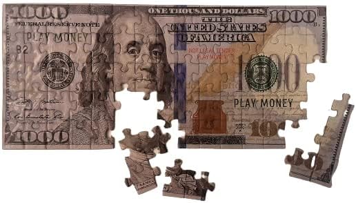 Dollar Bill Copy Money Puzzles - Adults Educational Kids Money Puzzle Souvenir Gift for Christmas Birthday Party Favor Mini Jigsaw Puzzle 9 x 4 in. (1000)